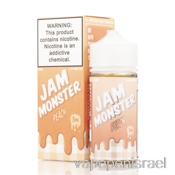 חד פעמי Vape Israel Peach - מפלצת ריבה - 100 מ"ל 0 מ"ג